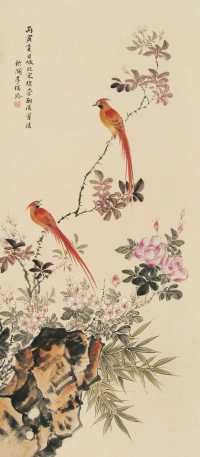 李瑞龄 丙寅（1926年）作 花鸟 立轴